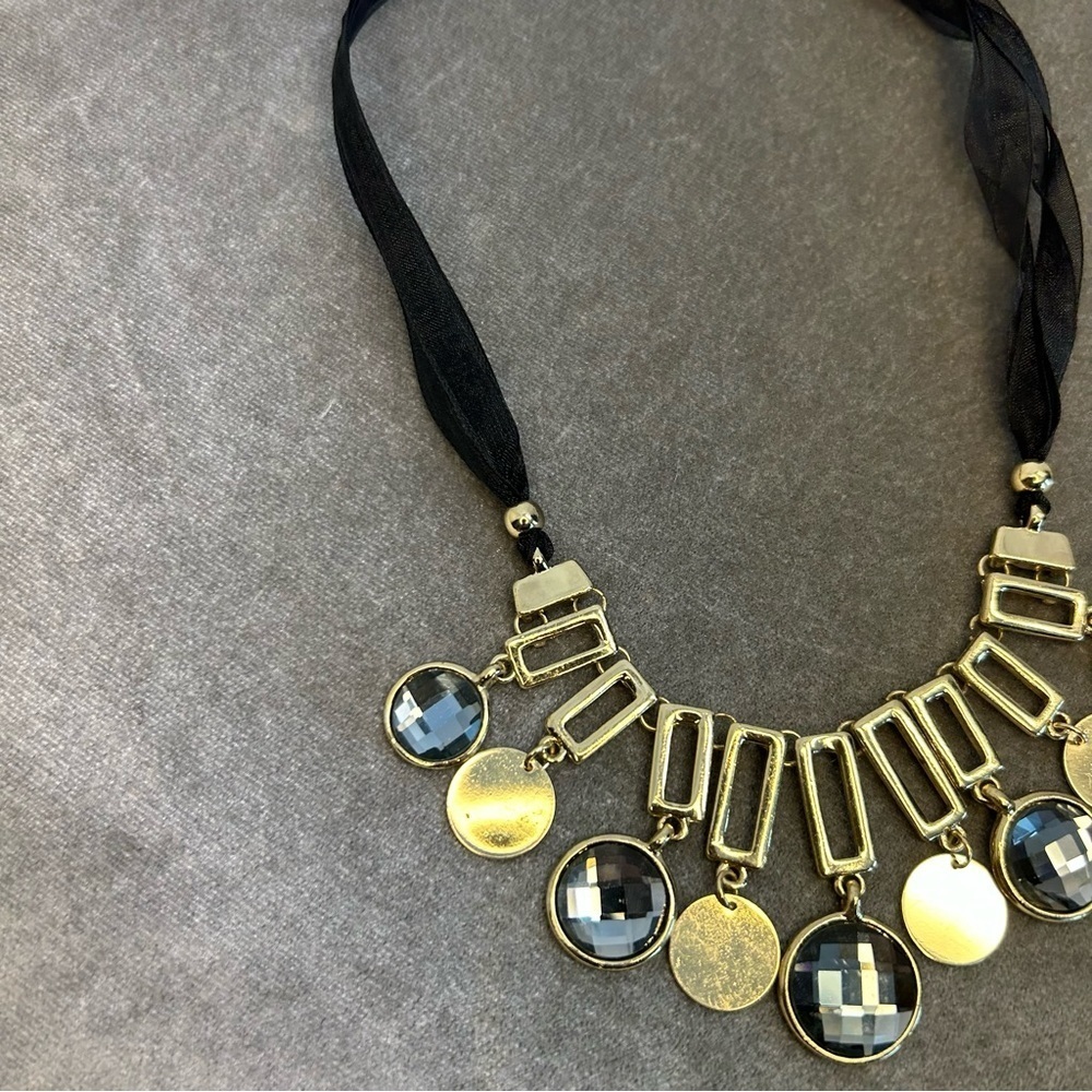 Sasha Gold Silver Tone Circular Rectangular Ribbo… - image 3